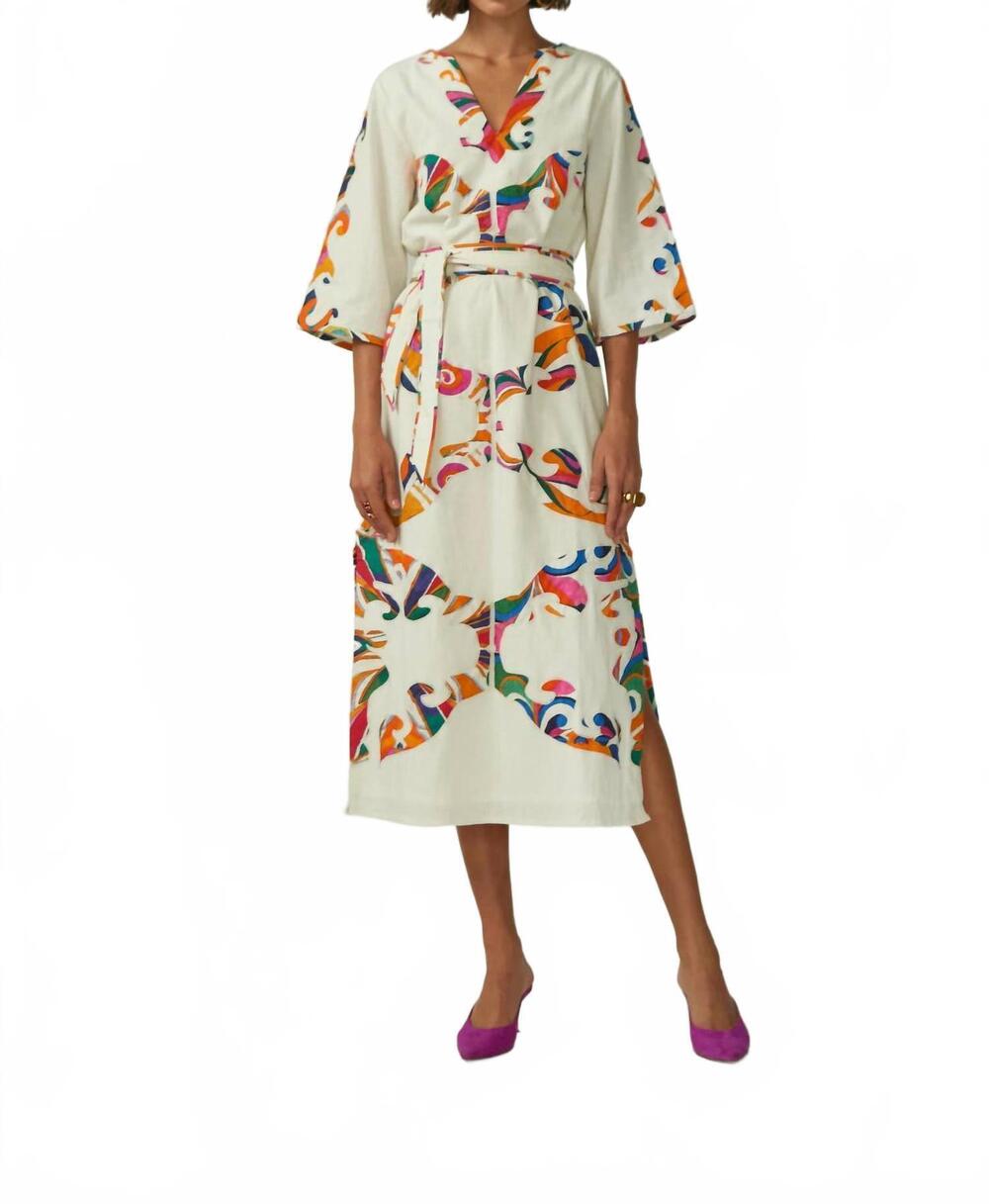 NEW CAROLINA K women's calliope kaftan dress in sugar sizzle